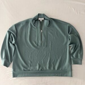 MAGASCHONI  Green Scuba Quater Zip Pullower Sweatshirt size 1X